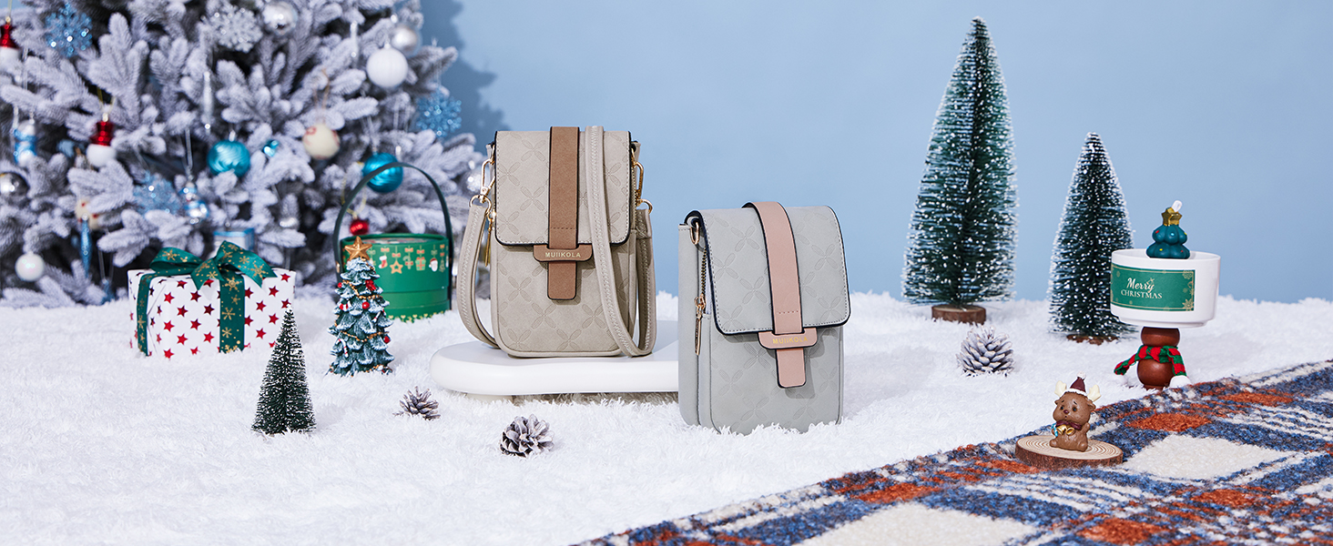 Сумка-органайзер на шию MUIIKOLA з RFID-захистом для телефону, велика місткість, екошкіра, чорно-коричнева