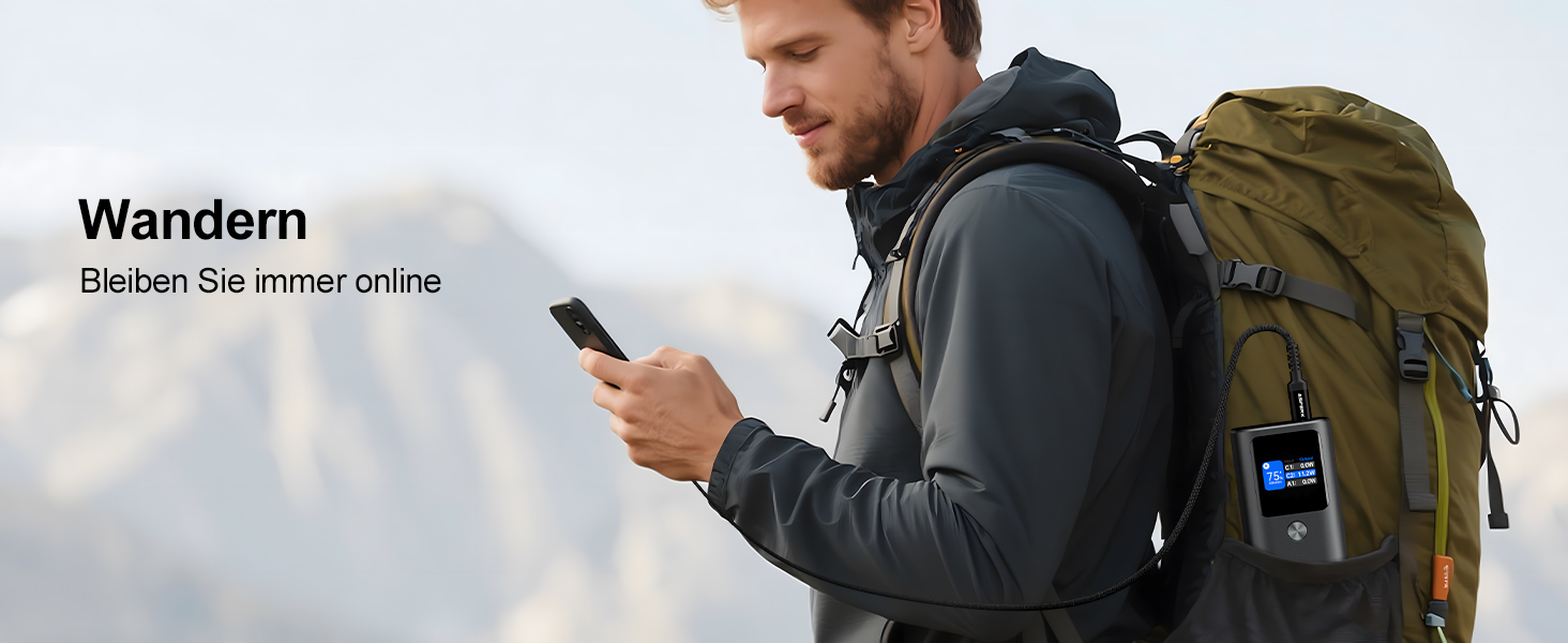 Power Bank AsperX 20000mAh, 165W, USB-C Кабель, для MacBook, Dell, HP, Lenovo, iPad, iPhone, Galaxy