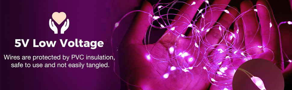 Ланцюжок LED-ліхтарів Yizhet 3x3м, 300 LED, тепле біле світло, IP65, 8 режимів, для декору вечірки, шлюбу, Різдва, тераси (рожевий)