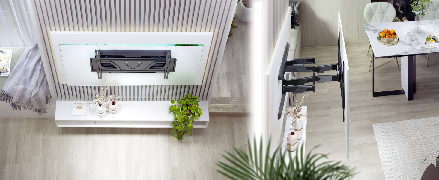 Кріплення для телевізора RICOO S9564: універсальний настінний тримач для телевізорів 40-75 дюймів (VESA 600x400, до 45 кг) з можливістю нахилу та повороту