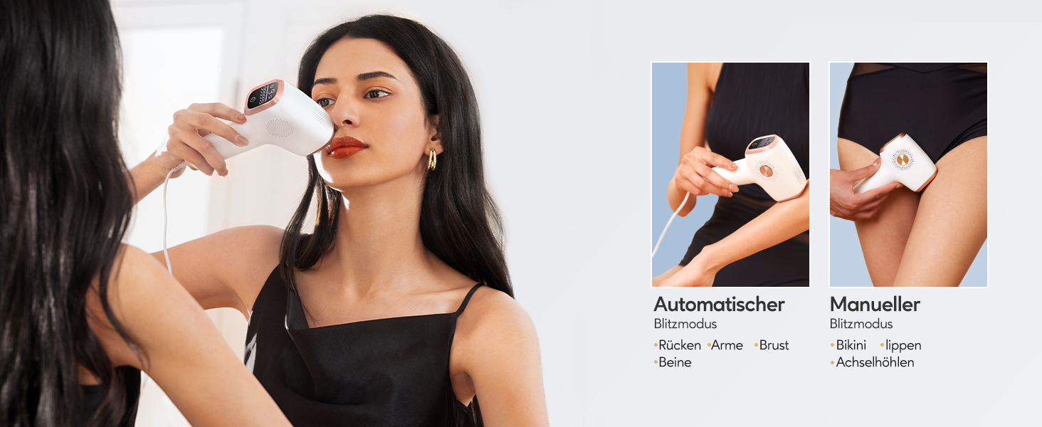 Прилад для епіляції IPL з охолодженням, 999 999 імпульсів, безболісна епіляція, 9 рівнів інтенсивності, для обличчя, бікіні, тіла, білий