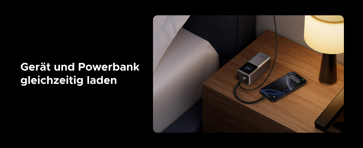 Powerbank UGREEN Nexode 20000mAh 130W з PD 3.0, USB-C та USB-A, сумісний з iPhone, Galaxy, MacBook