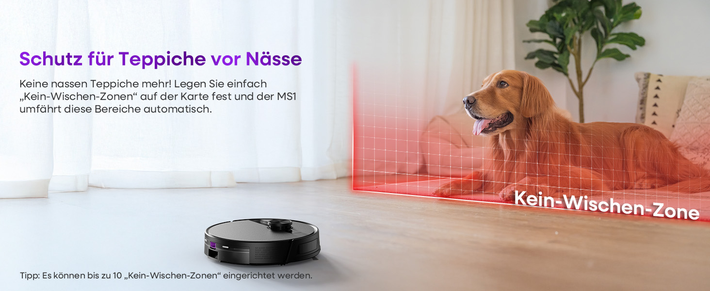 Робот-пилосос MONSGA з функцією миття, потужність 5000Pa, час роботи 180 хв, система захисту від спутання, навігація LiDAR, для килима, шерсті тварин, керування через додаток та пульт (чорний)