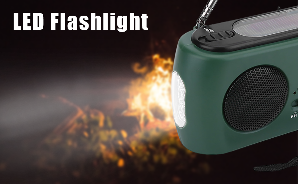 Радіо Elprico з ручним приводом, сонячне, AM/FM, з LED-ліхтариком, для надзвичайних ситуацій, дому та активного відпочинку