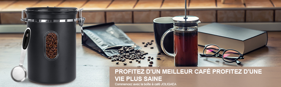 Герметичний контейнер для кави з нержавіючої сталі, 2,8 л, з CO2-вентилем та індикатором дати - для кавових зерен, кави, чаю, горіхів, какао, з мірною ложкою