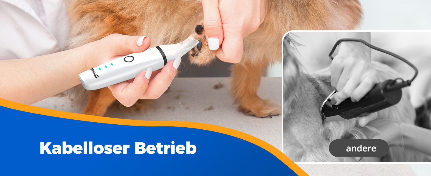 Schermaschine для собак та котів oneisall 4-в-1: стрижка, триммінг, шліфування кігтів. Безшумна, акумуляторна модель з 4 насадками для тіла, лап, очей та вух.