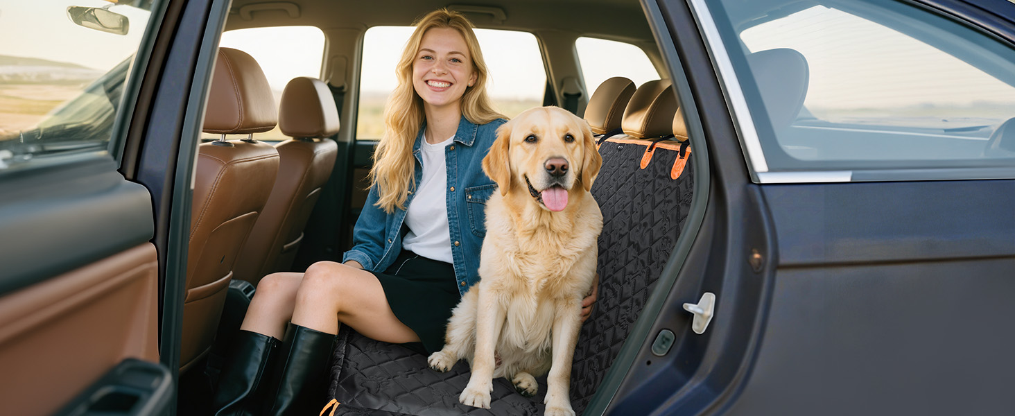 Захисний чохол на сидіння автомобіля для собак KYG, з ременем безпеки, водовідштовхуючий, зносостійкий, 132x58x46 см, підходить для більшості авто, вантажівок та позашляховиків