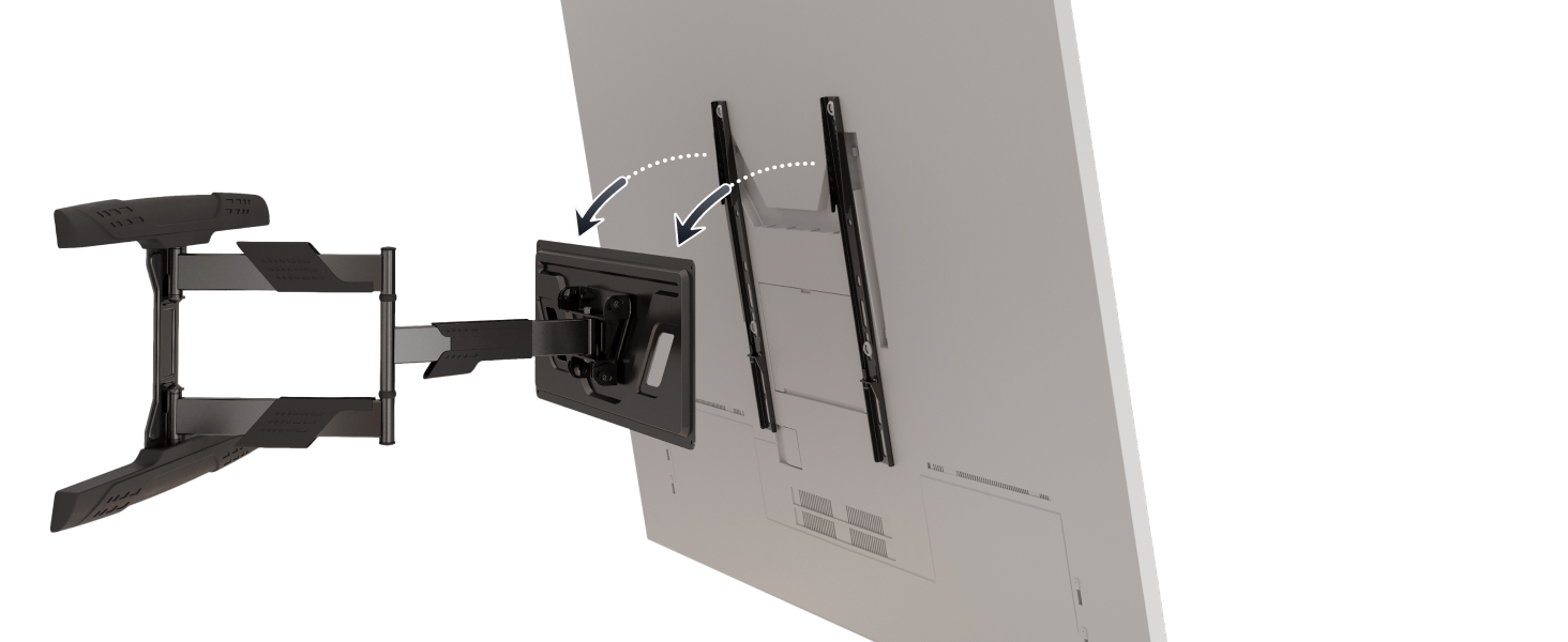 Кріплення для телевізора RICOO S9544 - поворотне та нахильне, для телевізорів 40-65 дюймів, до 45 кг, VESA 400x400 мм, універсальне, підходить для плоских та curved телевізорів