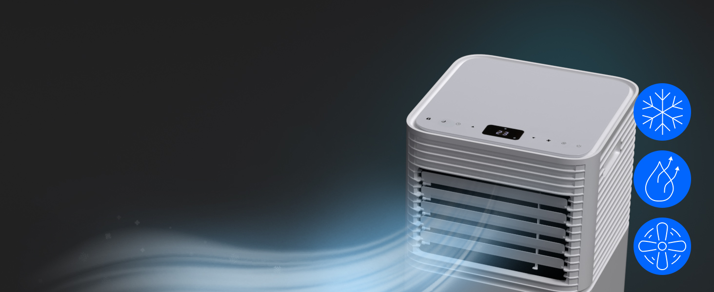 Мобільний кондиціонер MEDION E701 (9000 BTU) з випускним шлангом, для кімнат до 25м², 3-в-1 (охолодження, осушення, вентиляція), з пультом дистанційного керування, функція сну, MD 37730