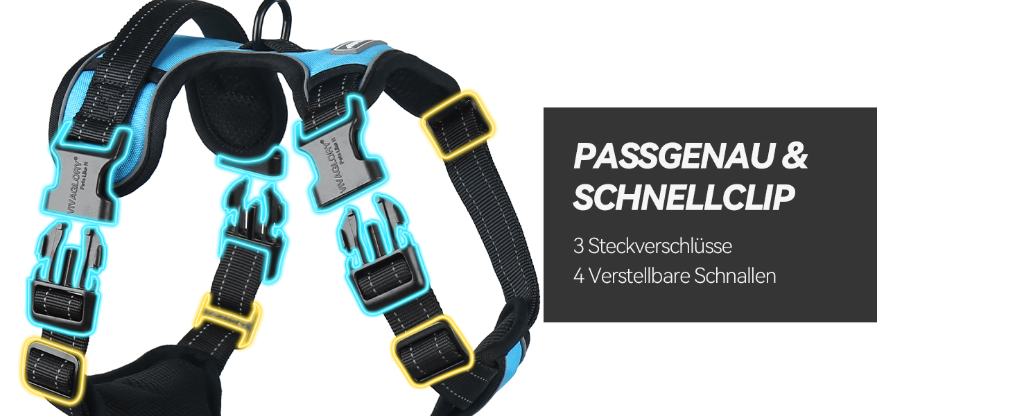 Шлейка для собак VIVAGLORY Easefit, анти-тяга, з ручкою, для тренувань та прогулянок, з м'якою підкладкою, не тягне, захист від вислизання, чорна, M (51-74 см обхват грудної клітки)