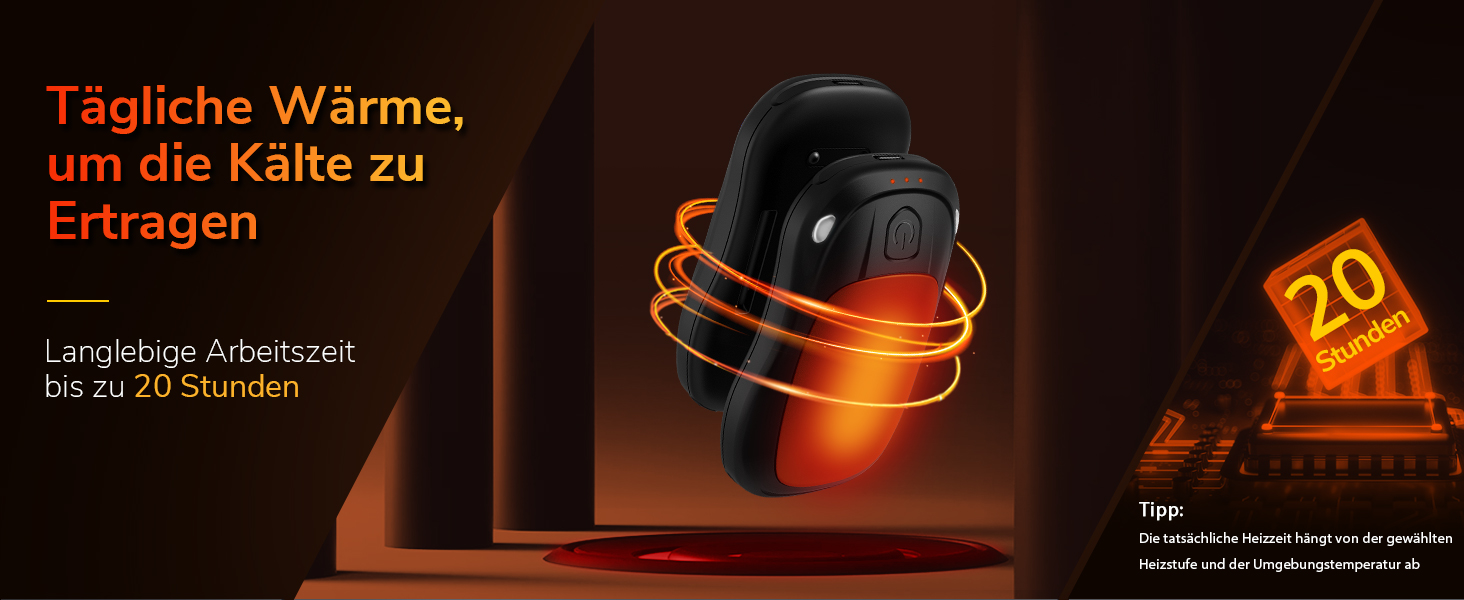 Електричний гріє для рук, перезаряджуваний, USB, набір 2 шт. (Помаранчевий)