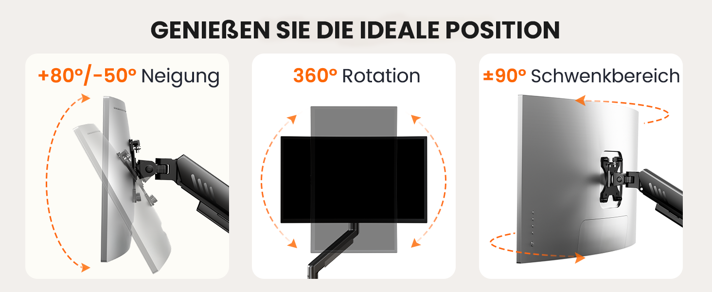 Кріплення для монітора ErGear 2 монітори, регульоване, для екранів 13-32