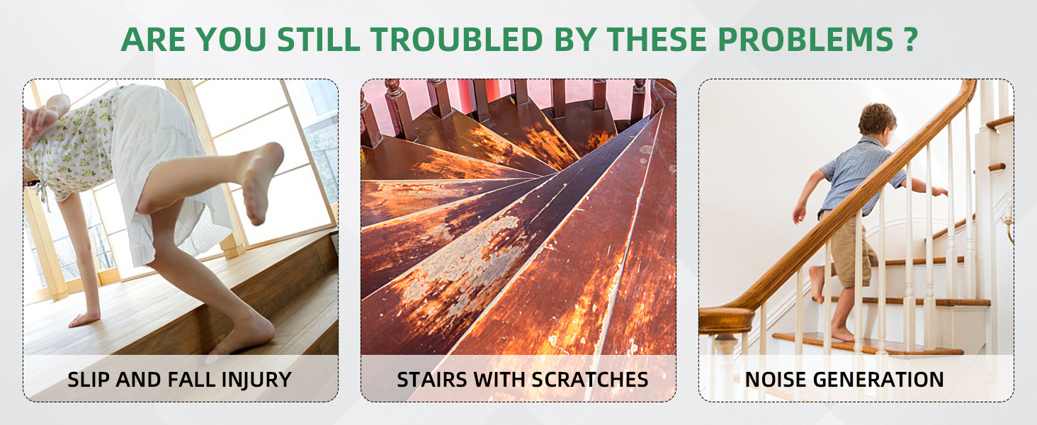 Килимки на сходи YISUN 15 шт., антиковзні, самоклейні, прямокутні 20x65 см, сірі. Для дітей, літніх людей та собак (внутрішній/зовнішній)