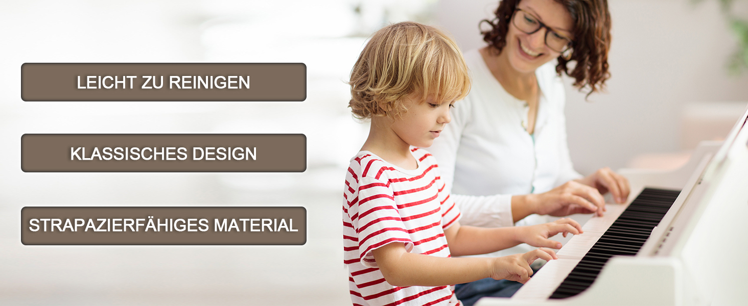 Електронне піаніно MUSTAR 88 клавіш з табуретом, цифрове піаніно, електричне піаніно з підставкою, 3 педалі, 2 роз'єми для навушників, LCD-дисплей, USB/MIDI, піаніно для початківців, чорний колір