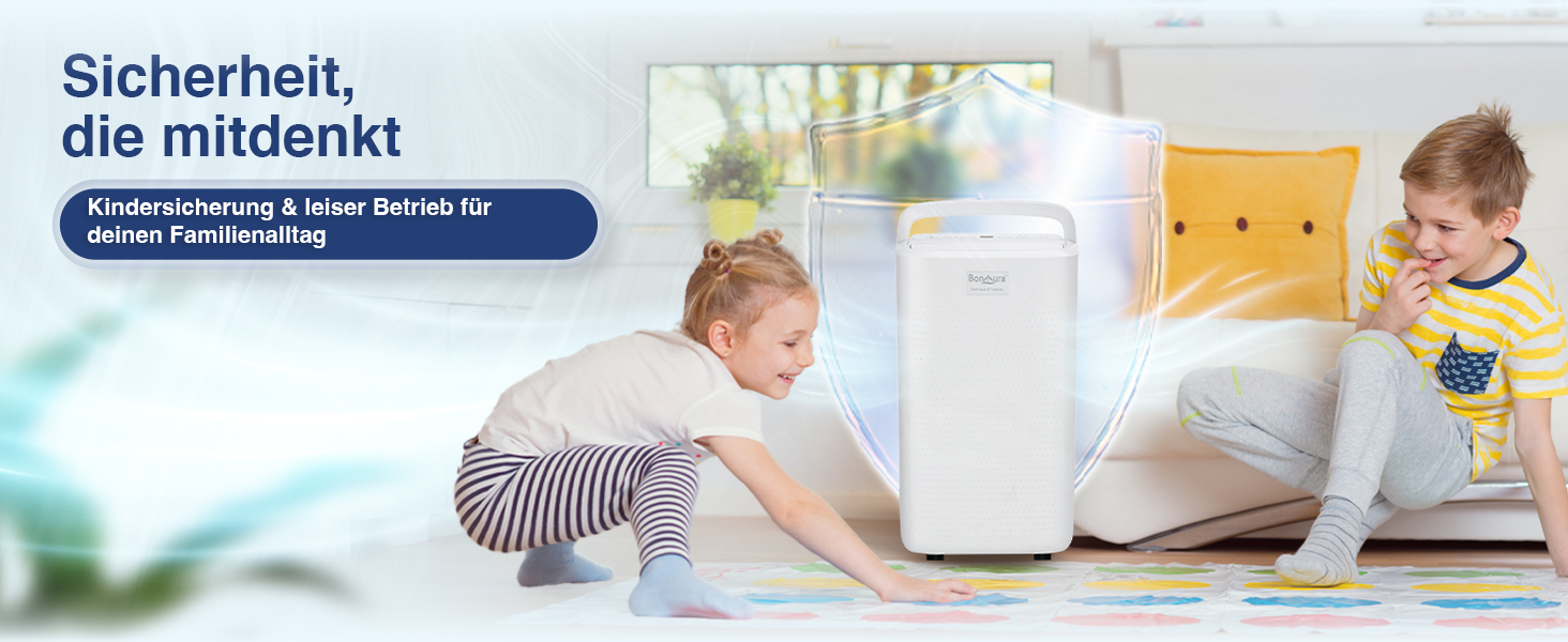 Електричний осушувач повітря BonAura® 10L з LED дисплеєм, таймером та авто-режимом - для підвалів та приміщень до 40м³ - допомога від плісняви