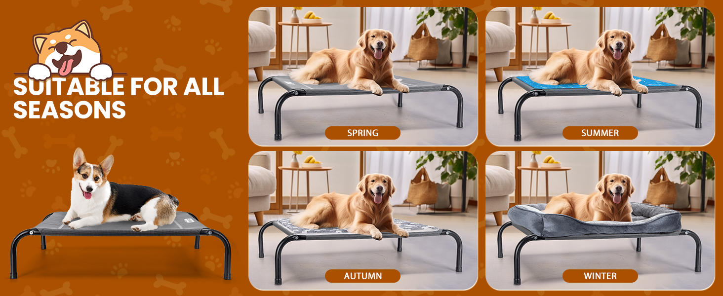 Зручне лежак для собак Nobleza Hundeliege Outdoor, сірий, M, 105x80x20 см - для відпочинку на вулиці, кемпінгу, з підняттям, з підстилкою