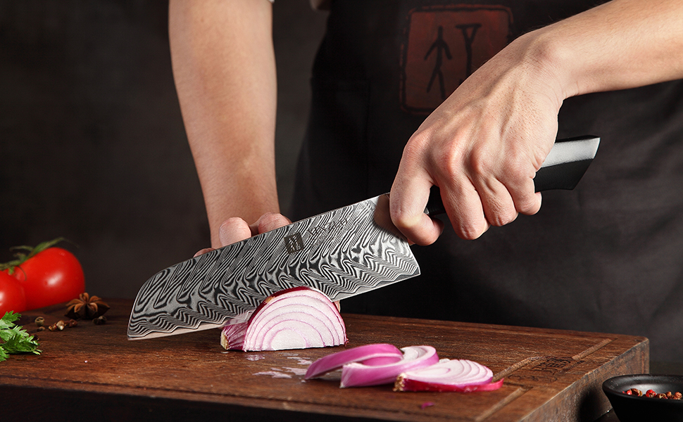 Ніж кухарський XINZUO Damaststahl Kiritsuke 21.5 см, професійний, з ручкою G10 та магнітною піхвою, серія Feng