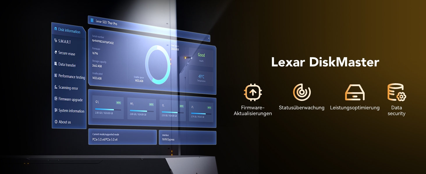 Lexar Thor Pro 1TB SSD: Швидкий M.2 NVMe накопичувач PCIe Gen4 для PS5, ноутбуків та ПК