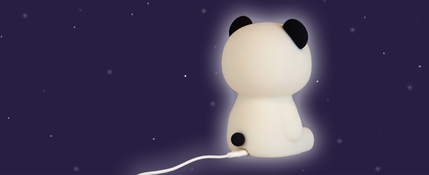 MegaLight LED Night Light for Kids RGB Color Changing | Night Light Baby without Swallowing Hazards | Dimming Nursing Light with Timer | Touch USB Night Lamp for Children's Room | Paddy Panda