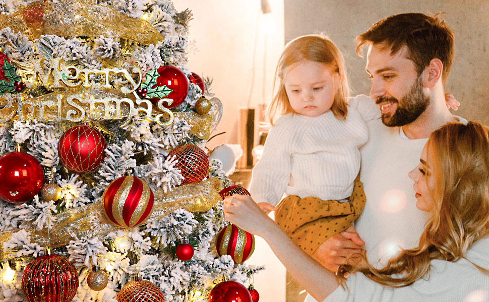 Шарм-кулі для ялинки Shareconn, 80 мм, набір 12 шт. - безпечні, декоративні, червоно-золоті