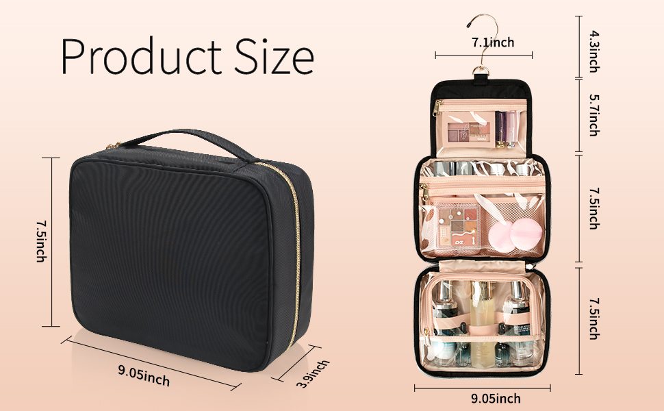 Культурний мішечок для жінок та чоловіків, дорожній аксесуар для косметики та туалетних аксесуарів, чорний