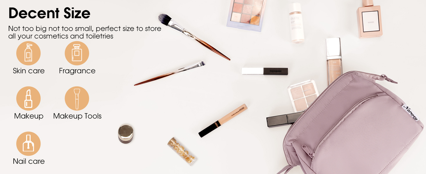 Косметичка для жінок Narwey: дорожня, велика, з широким відкриванням (сіро-блакитний)