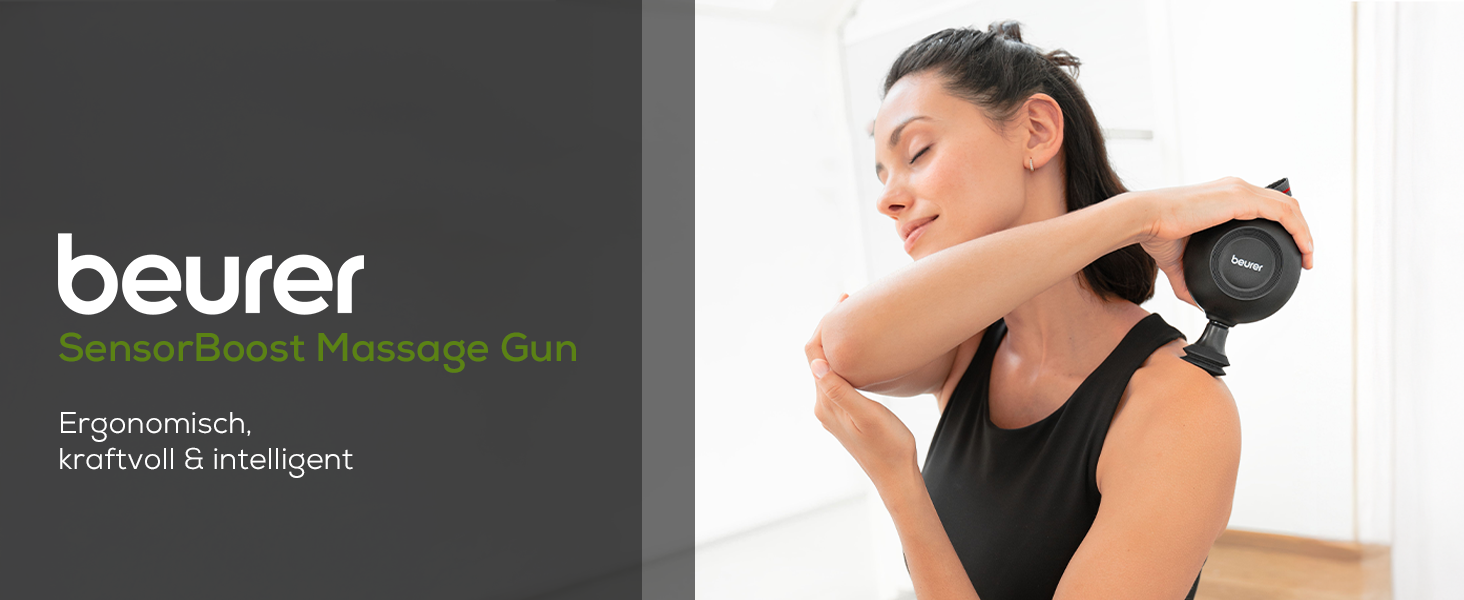 Beurer MG 99 Massage Gun - Cordless Muscle Massager with 4 Attachments & 5 Intensity Levels | Percussion Therapy for Trigger Points & Muscle Relaxation