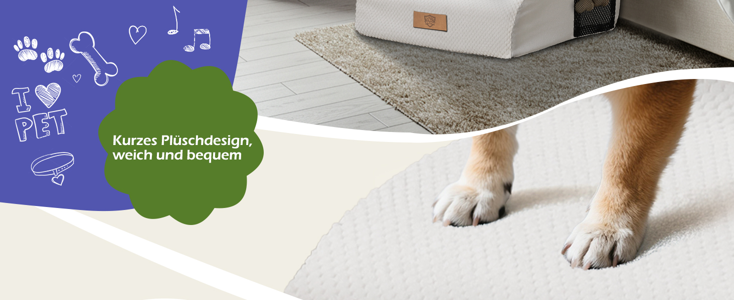 Сходинки для собак Eukue: 2 сходинки для собак маленьких порід, підйом на ліжко/диван, з високощільних матеріалів, портативні, знімний чохол (білий)