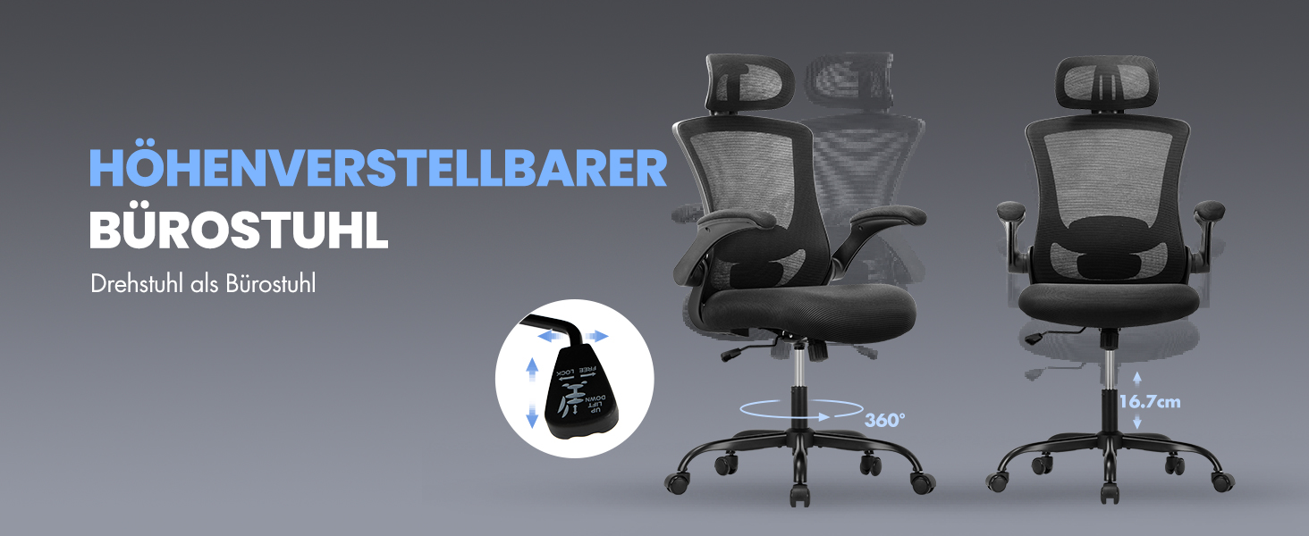 Коламі - ергономічне крісло для офісу з сітчастою спинкою, регульованою підголівником та поперековою підтримкою, підйомними підлокітниками, функцією гойдання та фіксації положення, регульоване по висоті, поворотне, чорне, універсальний розмір