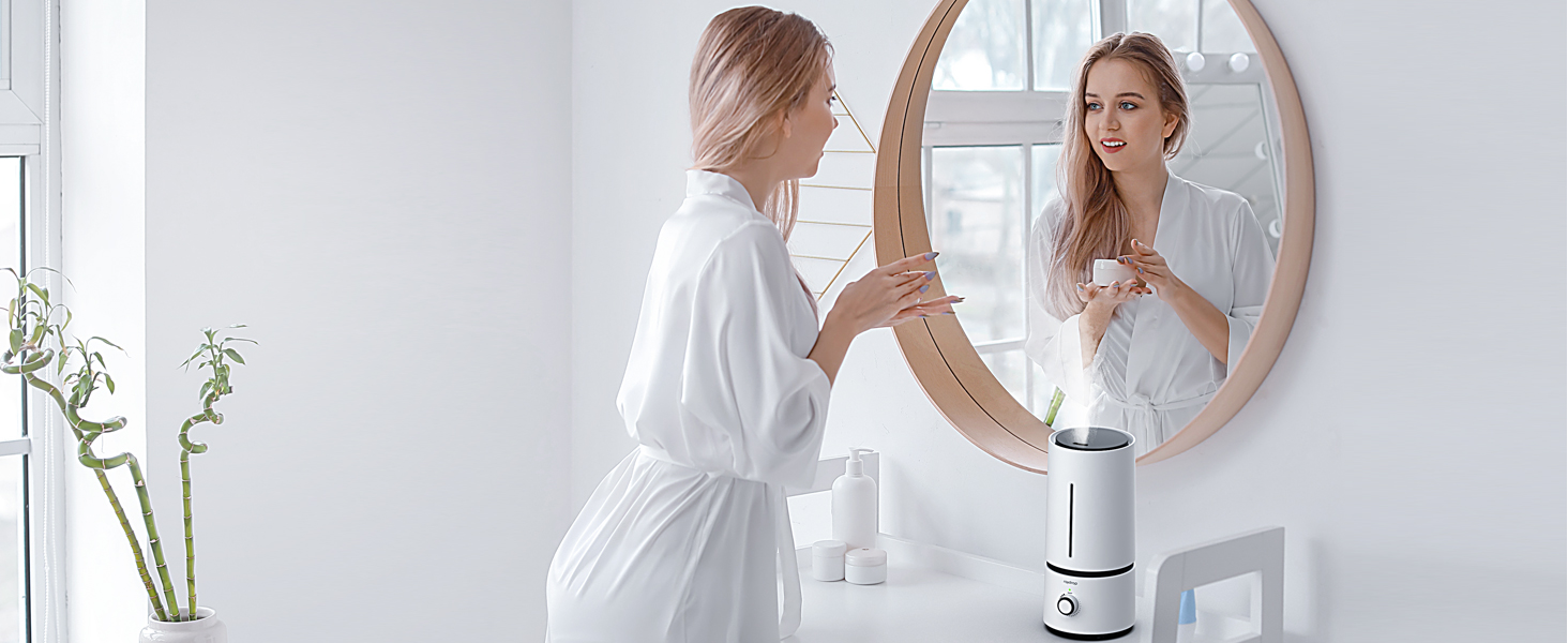 Ультразвуковий зволожувач повітря Raydrop 1.7L - тихий, для спальні та дитячої, для дитини та рослин, автоматичне відключення, білий