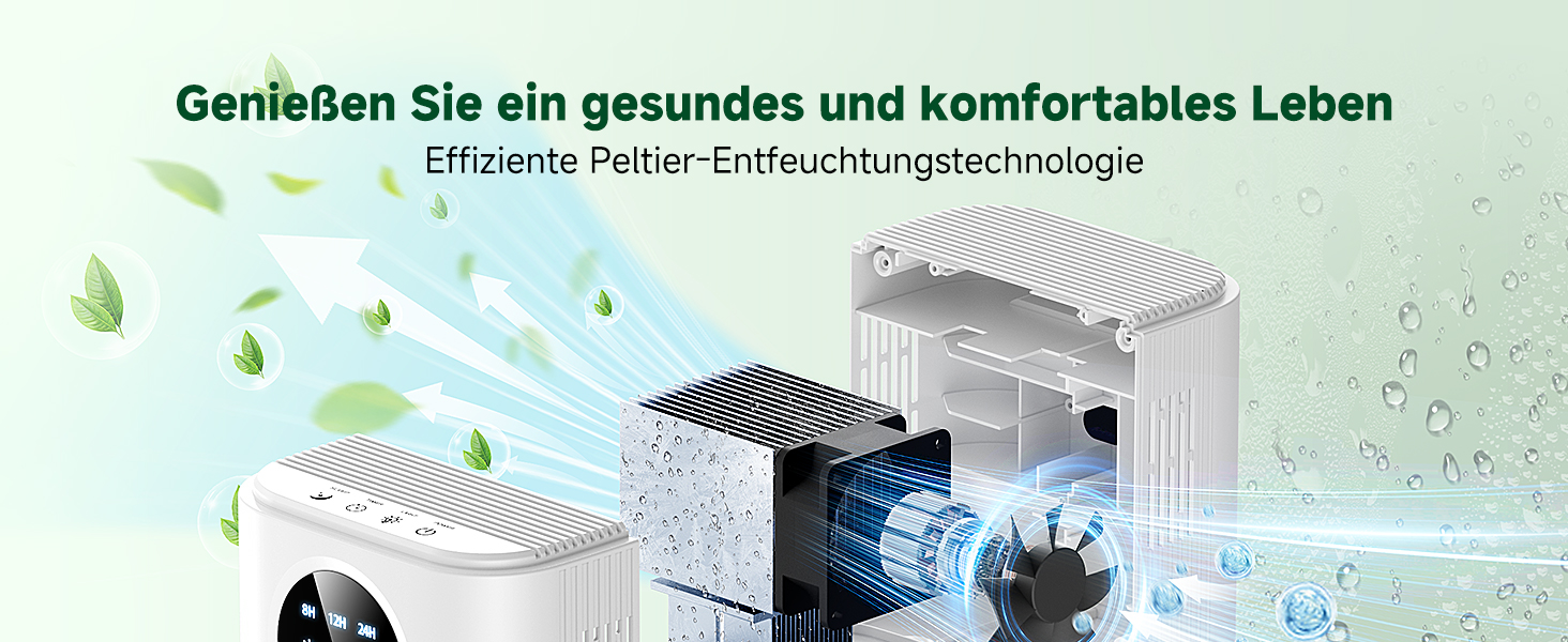 Електричний осушувач повітря 1800 мл, енергозберігаючий, для спальні та ванної кімнати, 22,5W, тихий, з режимом сну, таймером, автовимкненням (580 мл/день)