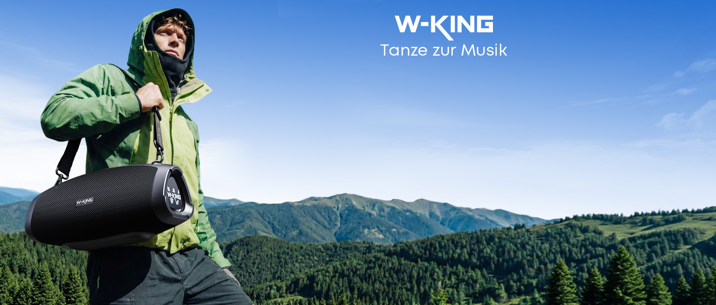 W-KING Bluetooth колонка 120W: Водонепроникна портативна колонка для вечірок з глибоким басом, TF/AUX/EQ, до 42 годин
