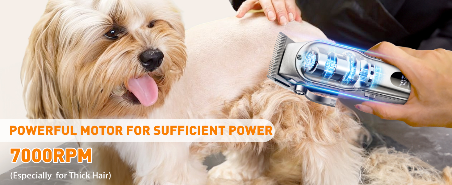 Машинка для стрижки собак і котів, професійна, з 4 насадками, потужний мотор, для тіла, обличчя, вух, лап (срібна)