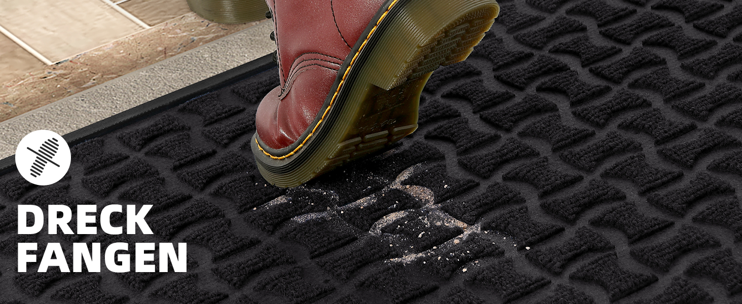 Килимок для дому та вулиці, чорний, 44x76 см - антиковзаюче покриття для входу, порогу, тераси