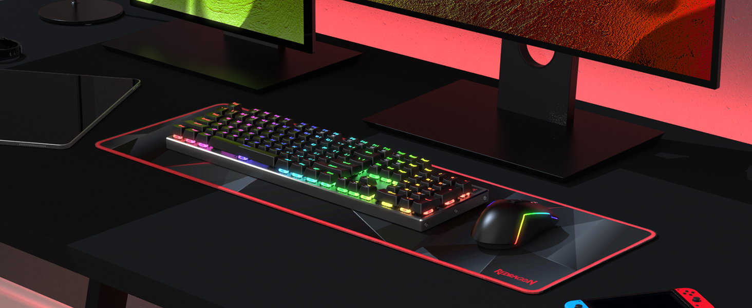 Redragon K660 RGB-ігрова клавіатура: 87 клавіш, TKL, механічна, з провідним підключенням, алюмінієва база, тихі червоні перемикачі