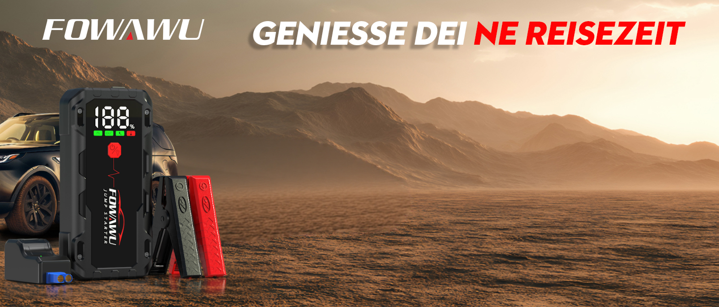 Powerbank FOWAWU 7000A 22800mAh з автостартом та LED-ліхтариком для автомобіля, мотоцикла, газонокосарки