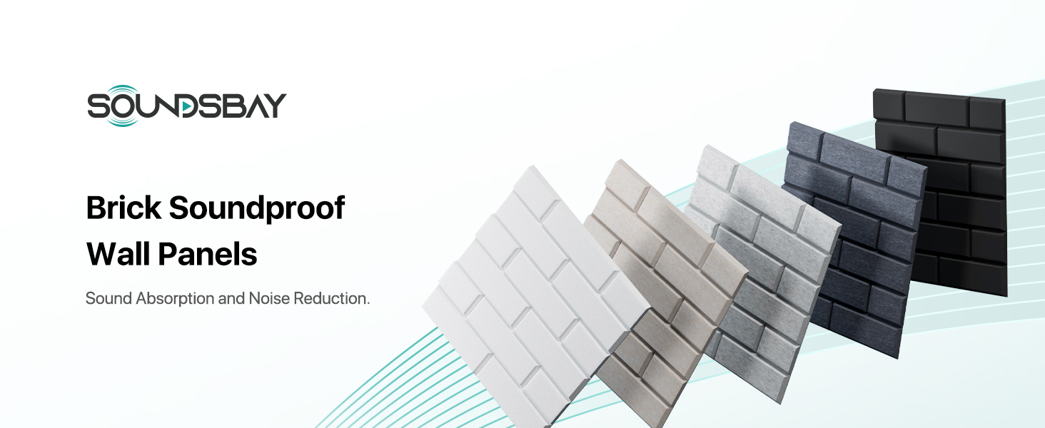Самоклеючі акустичні панелі для шумоізоляції стін, звукопоглинаючі плити цегляного типу, 30x30x0.9 см, чорні, 12 шт (4 кг)