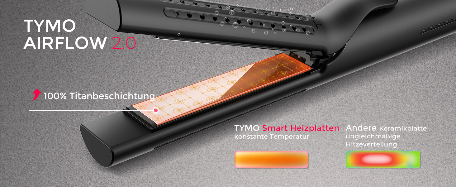 TYMO Airflow: Випрямляч та завивачка для волосся 2-в-1 з іонізацією, 32 мм, чорний