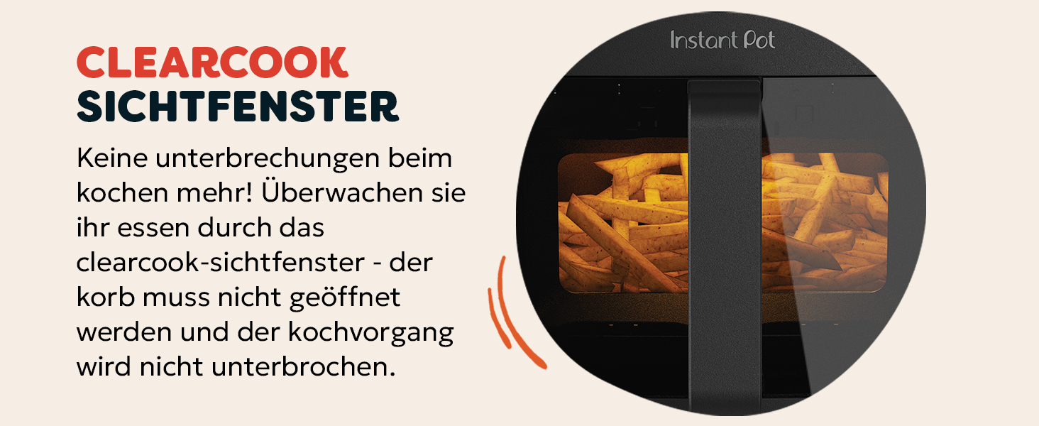 Фритюрниця готує повітрям Instant Pot Vortex Compact Trüffel Grau 5 л з антипригарним покриттям, 4-в-1 (смаження, сушка, випічка, підігрів)