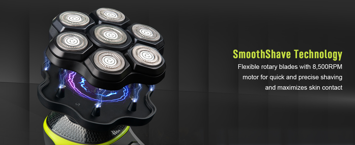 Електричний голєва машина 7D для чоловіків з LED-дисплеєм, IPX7 водонепроникність, USB-C зарядка