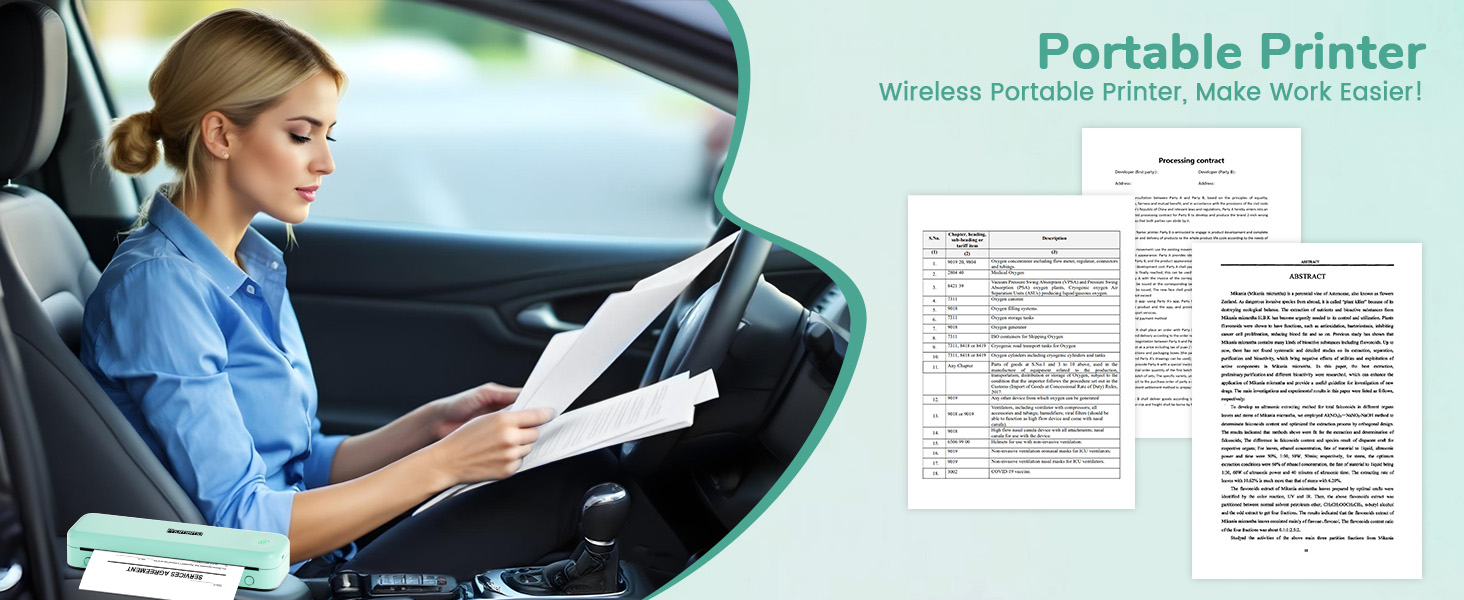 Термодрук Phomemo M834 A4: мобільний принтер для офісу, дому та школи, сумісний зі смартфонами та комп'ютерами