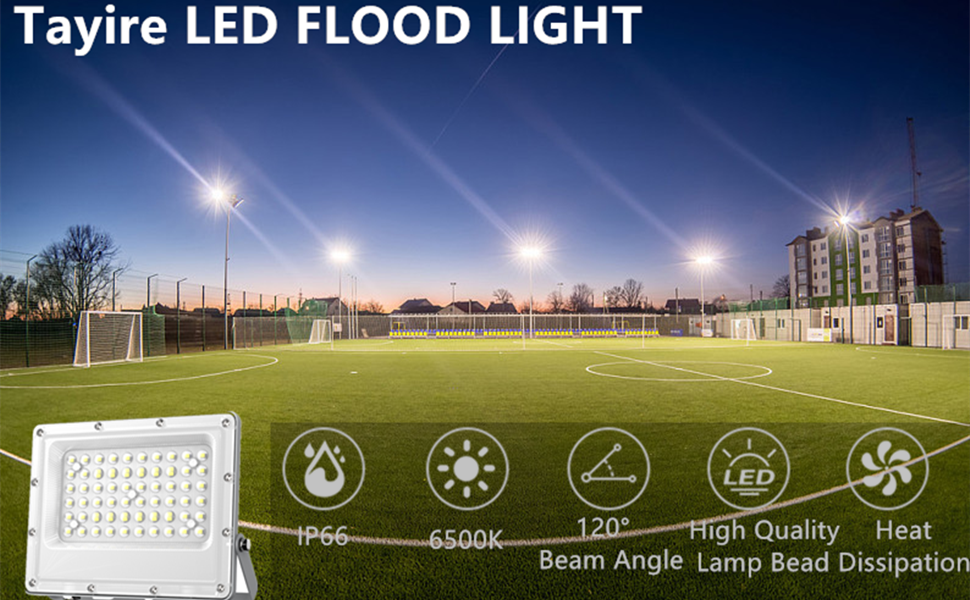 LED прожектор для вулиці 150Вт, 15000Лм, холодне світло 6000K, IP65, водонепроникний, для саду, тераси, гаража, майстерні, спортмайданчика