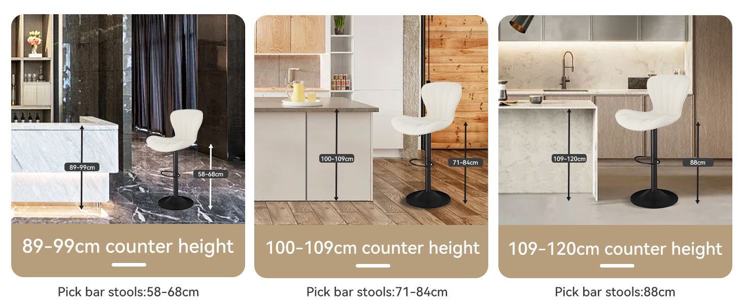 Барні стільці Hawthyhome, 4 шт., регульована висота, 360° обертання, з підніжкою, PU-шкіра, для кухні/вітальні/бару/їдальні, білий