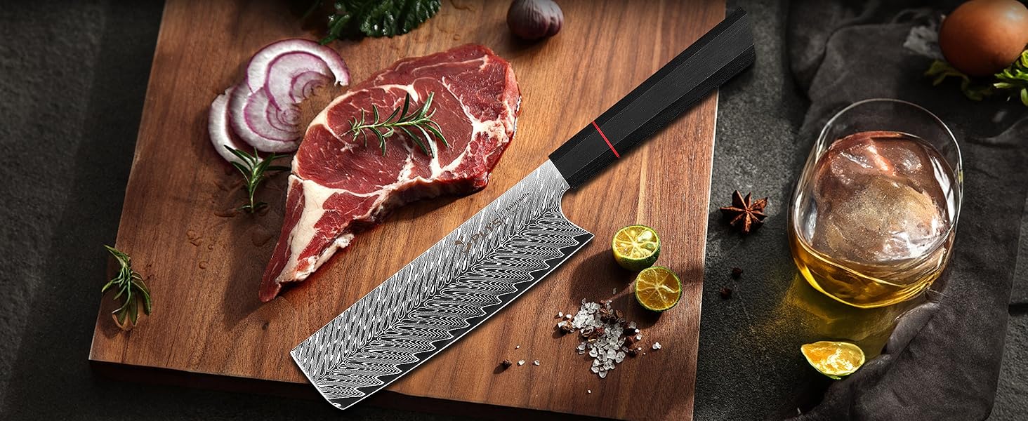 Ніж кухонний японський Kiritsuke Damast Plys 20 см, сталь VG10, 67 шарів, рукоятка G10, подарункова коробка