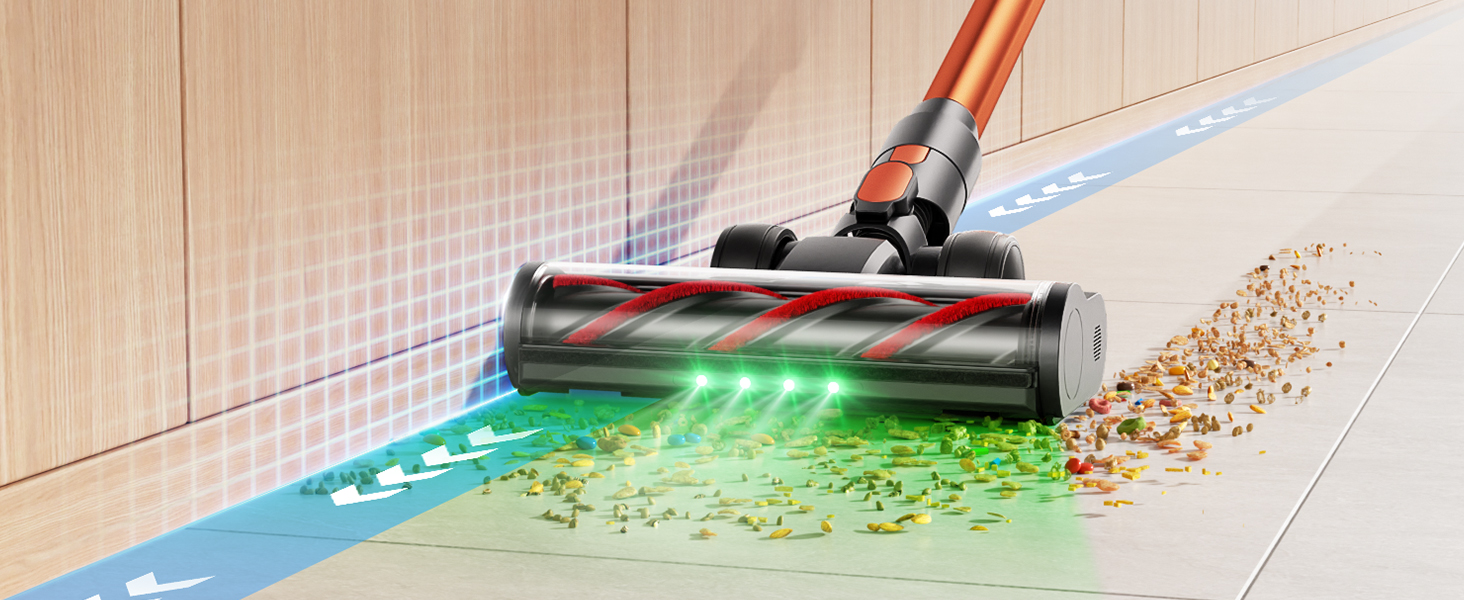 Бездротовий акумуляторний пилосос Fieety 600W з ароматерапією та гнучким з'єднанням, 65 хвилин роботи, для твердих поверхонь, килимів та авто