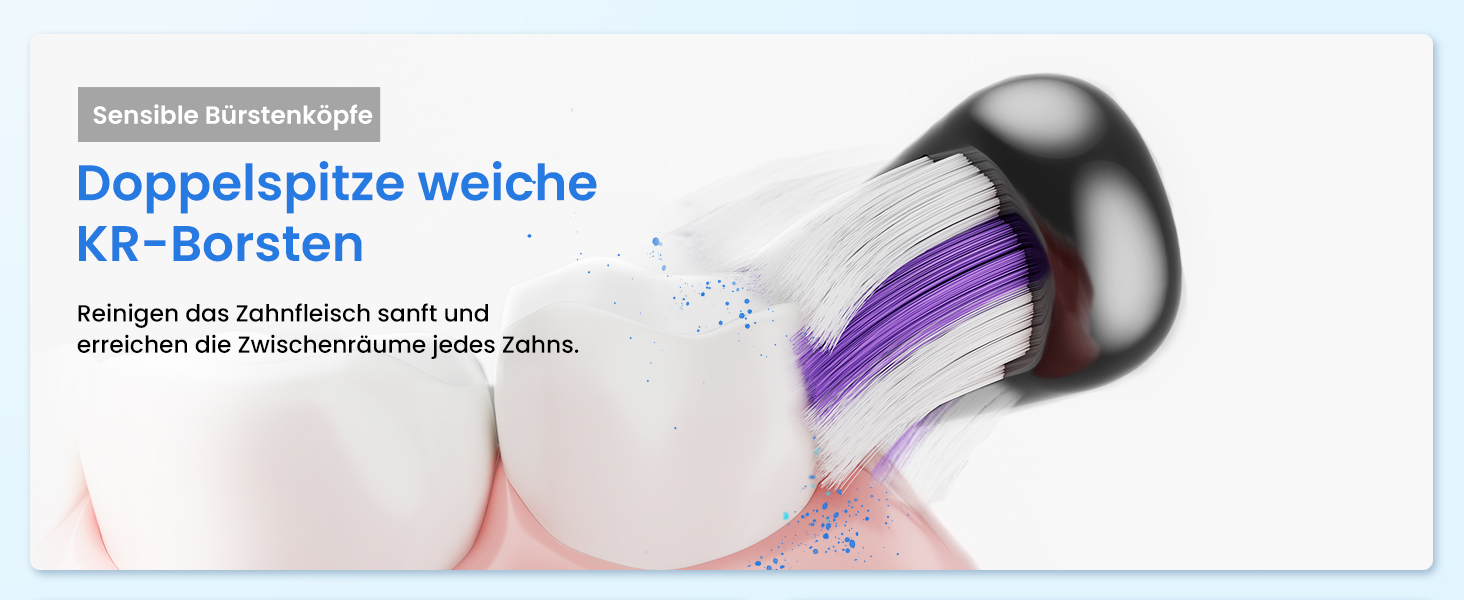 Електрична звукова зубна щітка Etekcity з 5 режимами, 6 насадок, таймер 2 хв, для дорослих та дітей, чорна преміум-модель