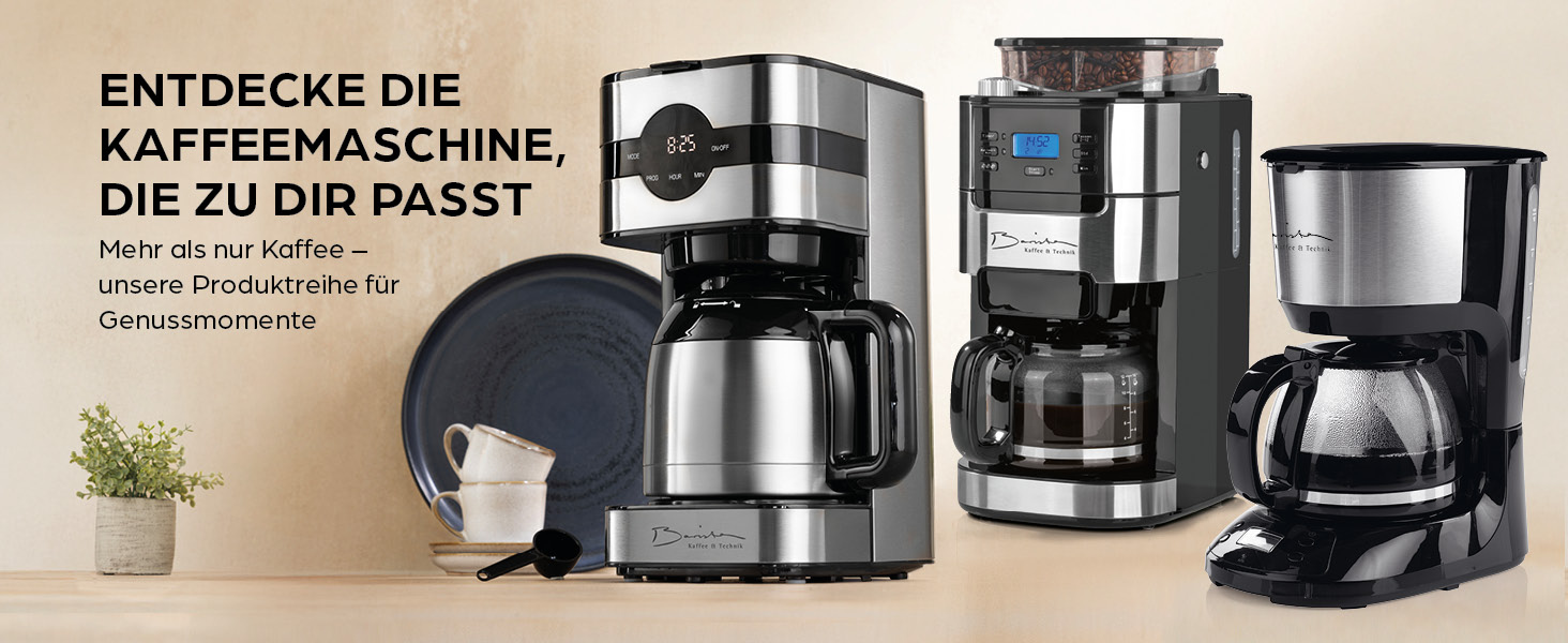 Кавомашина Barista Filterkaffeemaschine з регульованим млинком та термосклом | Функція підігріву, таймер 24г та постійний фільтр | На 10 чашок кави | Кавоварка для зерен та меленої кави [Нержавіюча сталь] (11) Сіра
