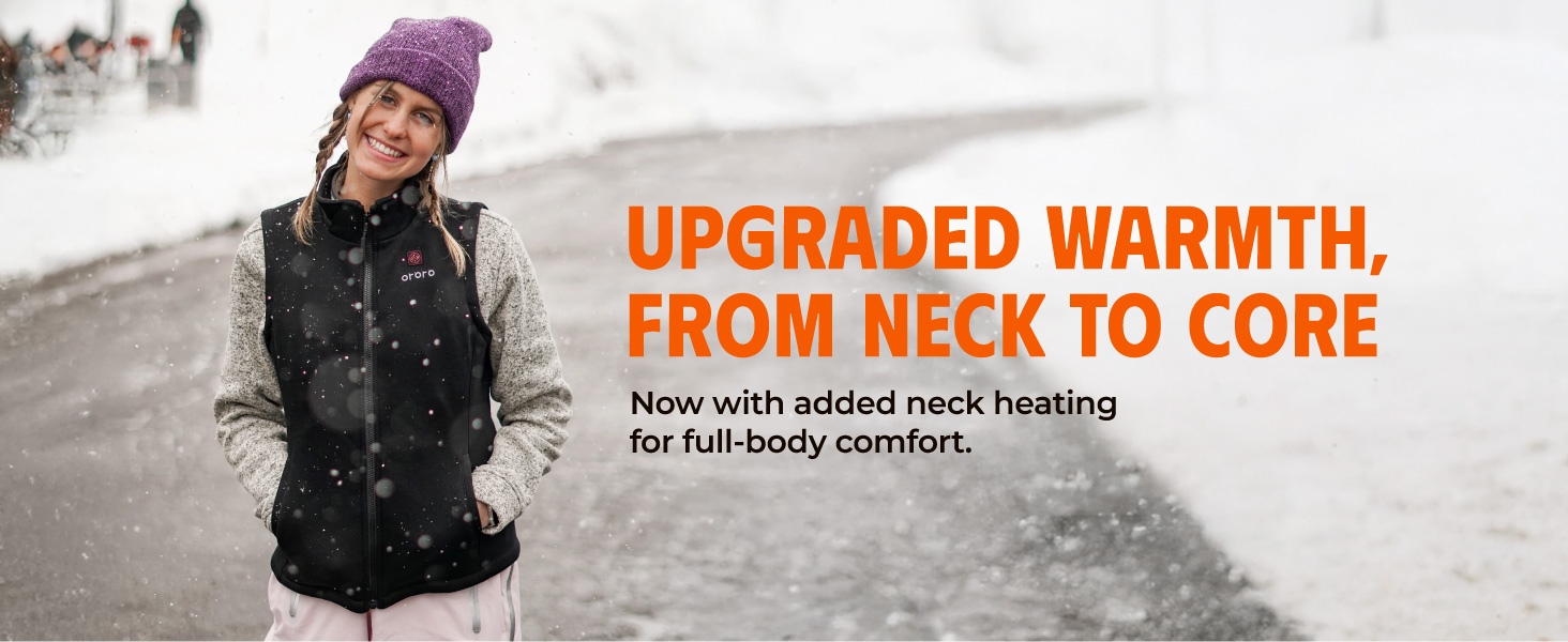 Обогрівальна жилетка OROORO для жінок, флісова, з Powerbank, чорна, XL