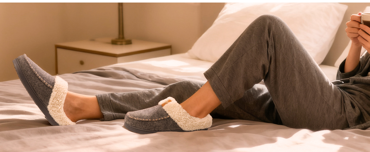 Жіночі домашні тапочки LongBay з вовняного вигляду з піною з пам'яті, м'яке Sherpa-підкладка для дому та вулиці, 38/39 EU, сірі