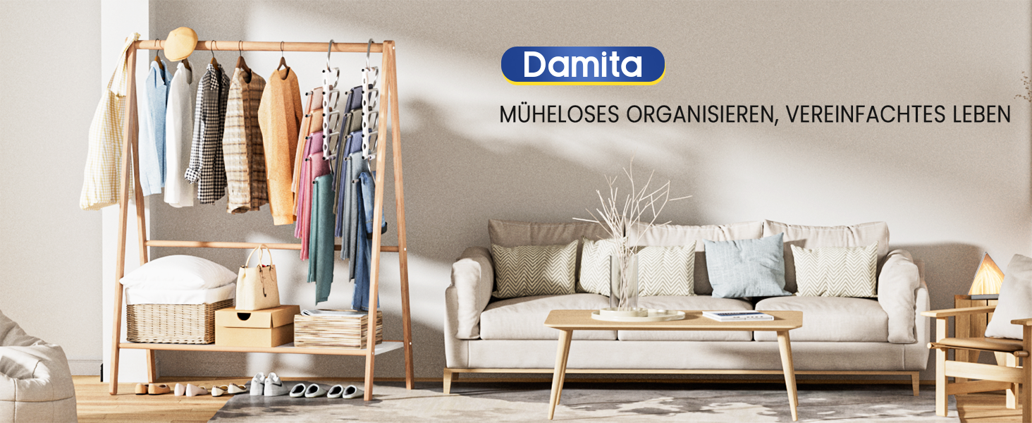 Фальшбугель для штанів DAMITA - 2 шт. (білий) - фальшбугель, органайзер для шафи, штани, джинси, спідниці, шарфи, для жінок та чоловіків